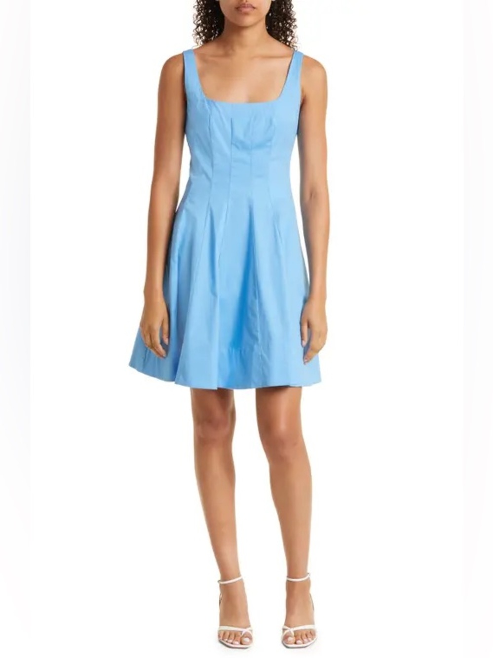 STAUD Mini Well Dress French Blue Size 14